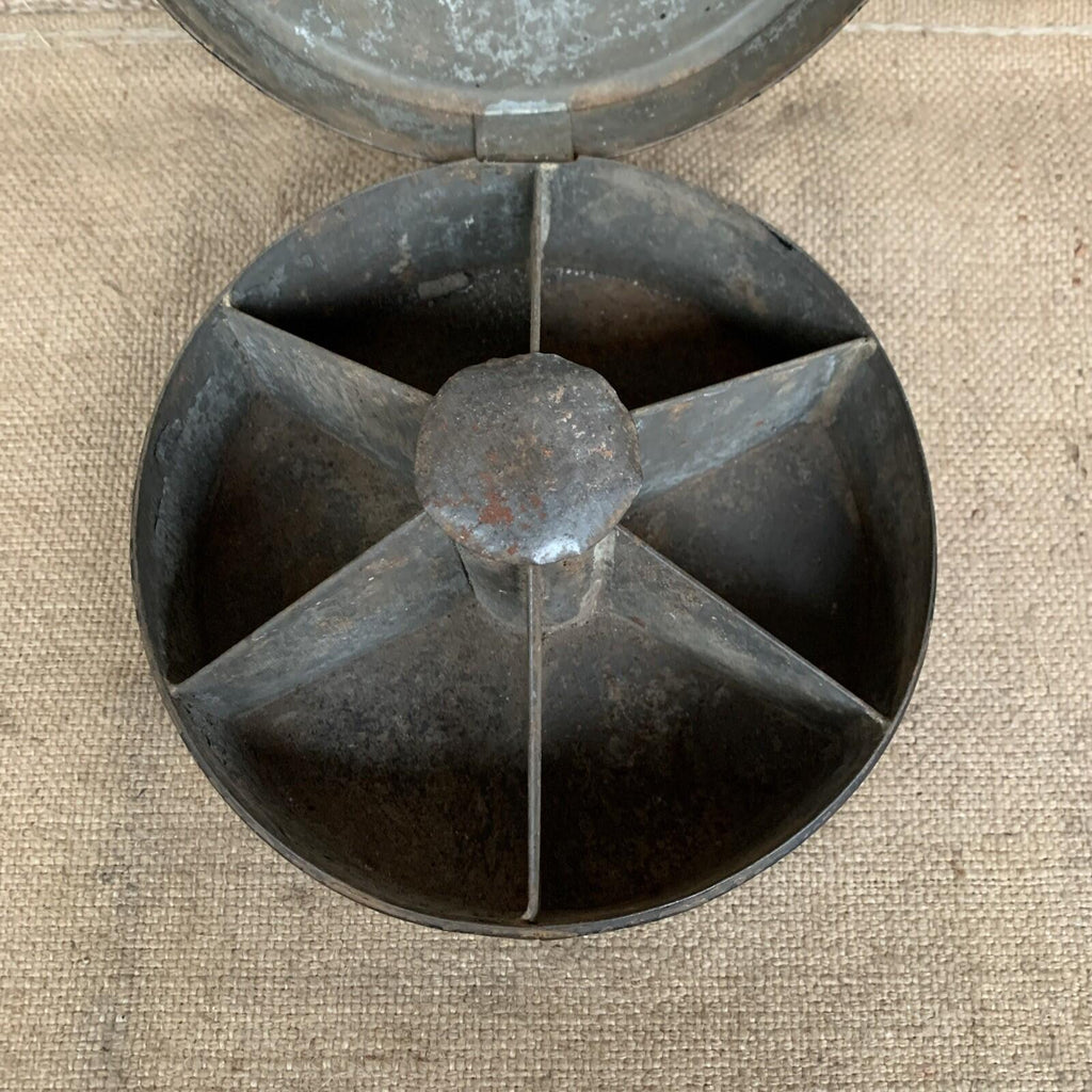 Antique Toleware Round Spice Box - Kitchenalia - Farmhouse