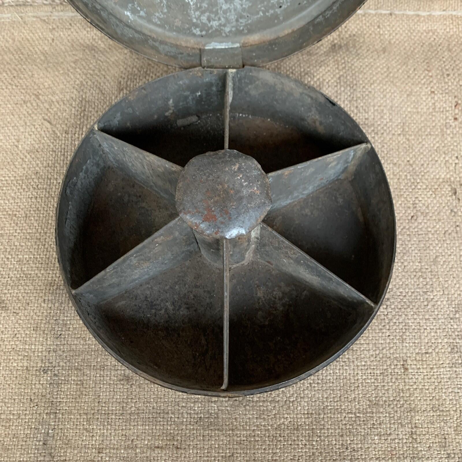 Antique Toleware Round Spice Box - Kitchenalia - Farmhouse