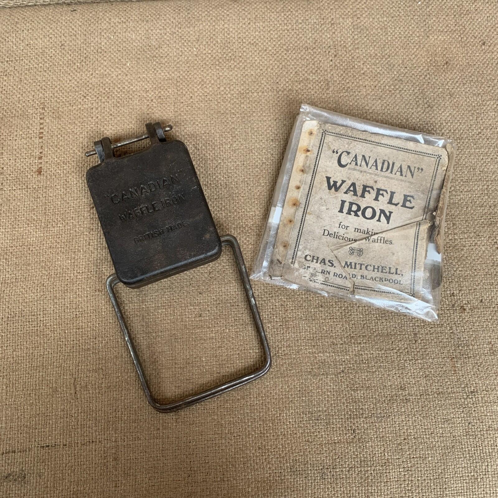 Antique Canadian Waffle Iron - British Made - Kitchenalia
