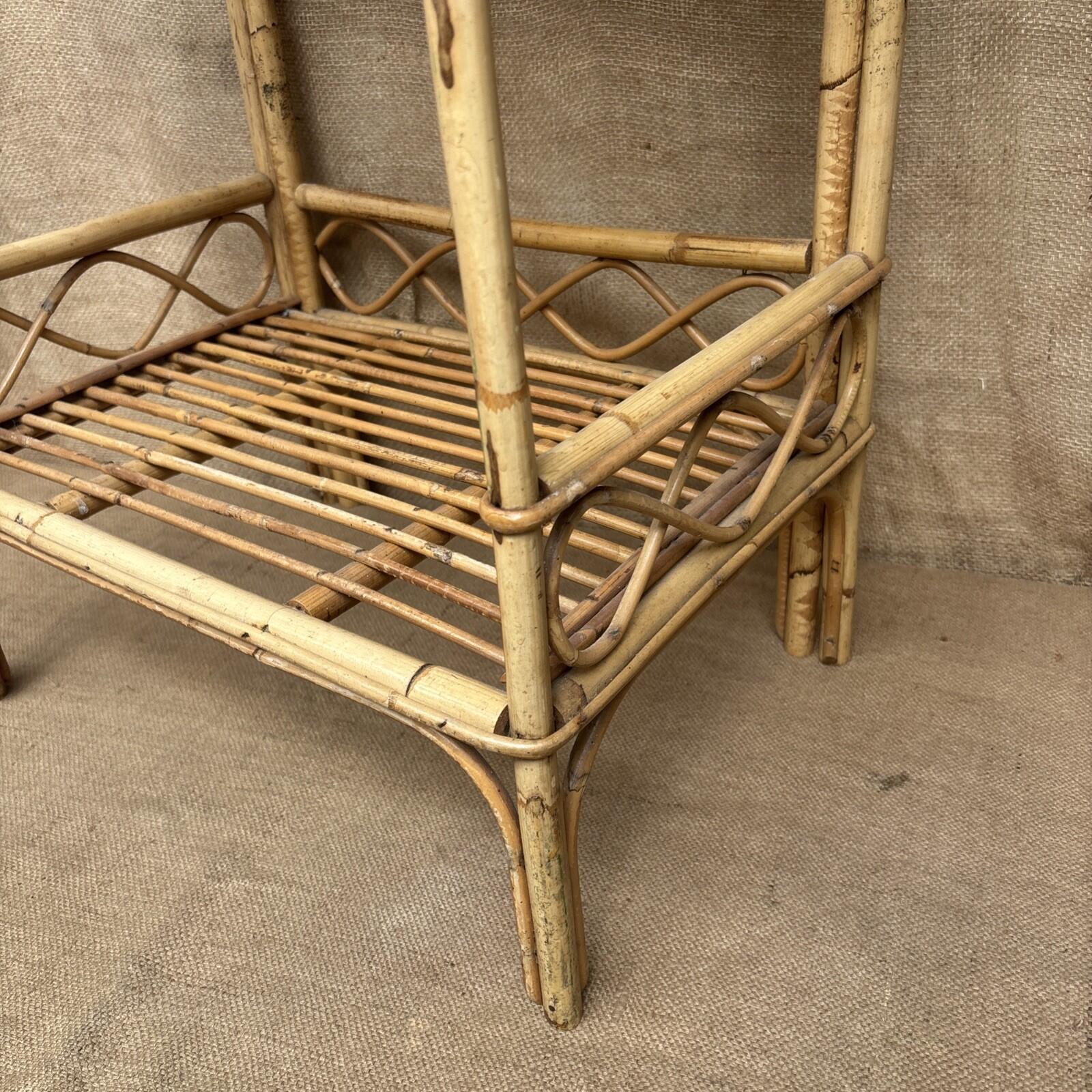 Vintage Bamboo Shelving Unit Boho Free Standing Conservatory