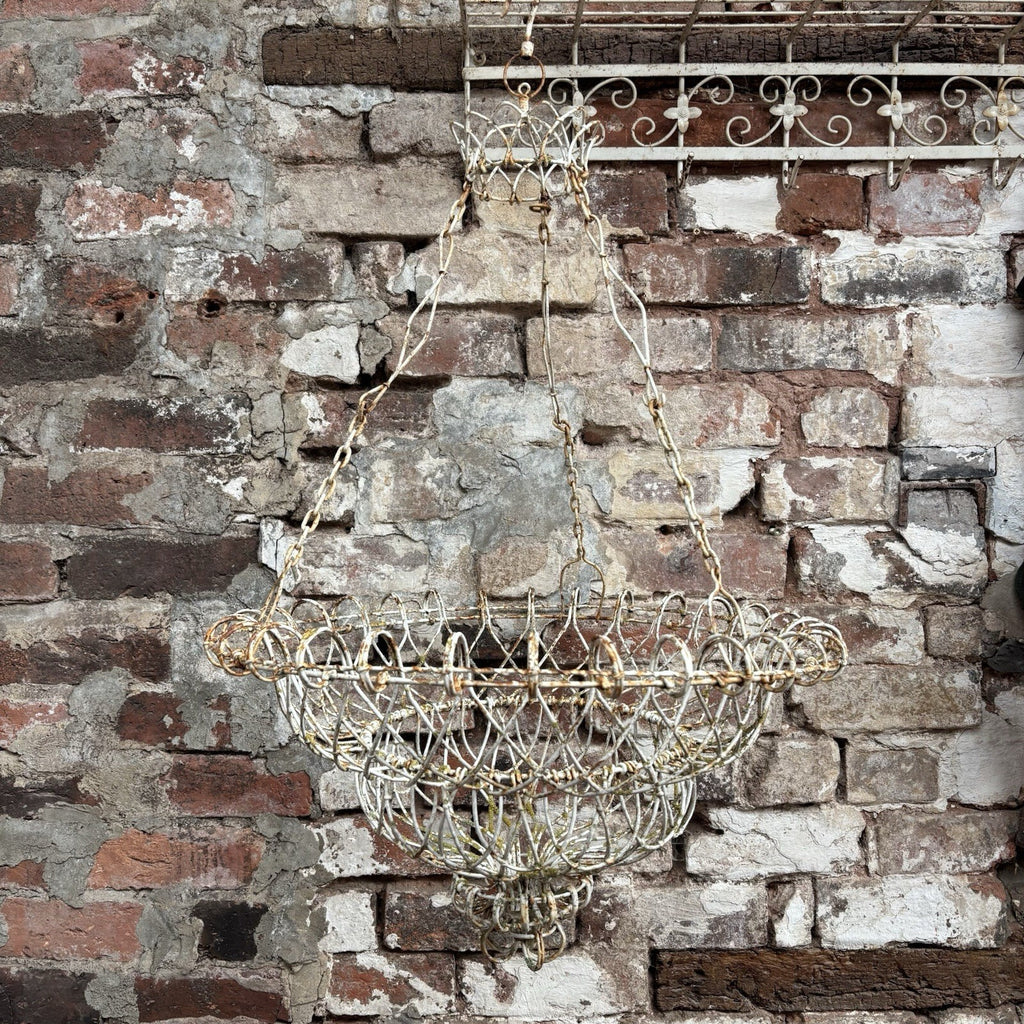 Antique Wire Work Plant Holder / Hanging Basket / Large / Gardenalia