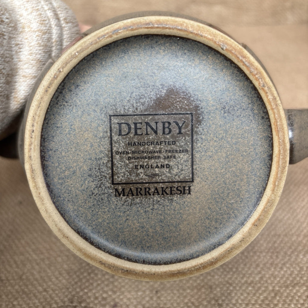 Denby Marrakesh Teapot 1 Litre. 2 Pints. Second. Grey/ Brown, Colourful Pattern