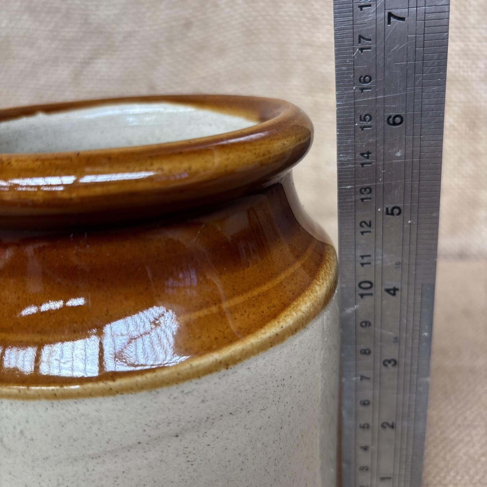 Vintage Stoneware Jar / Utensil Holder / Pickling Jar Farmhouse Kitchen