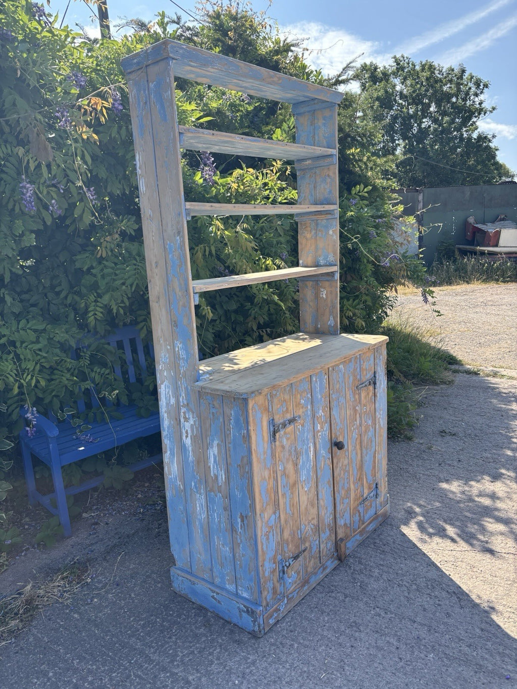 Antique Worn Painted Pine Dresser - French - Farmhouse - Cottage