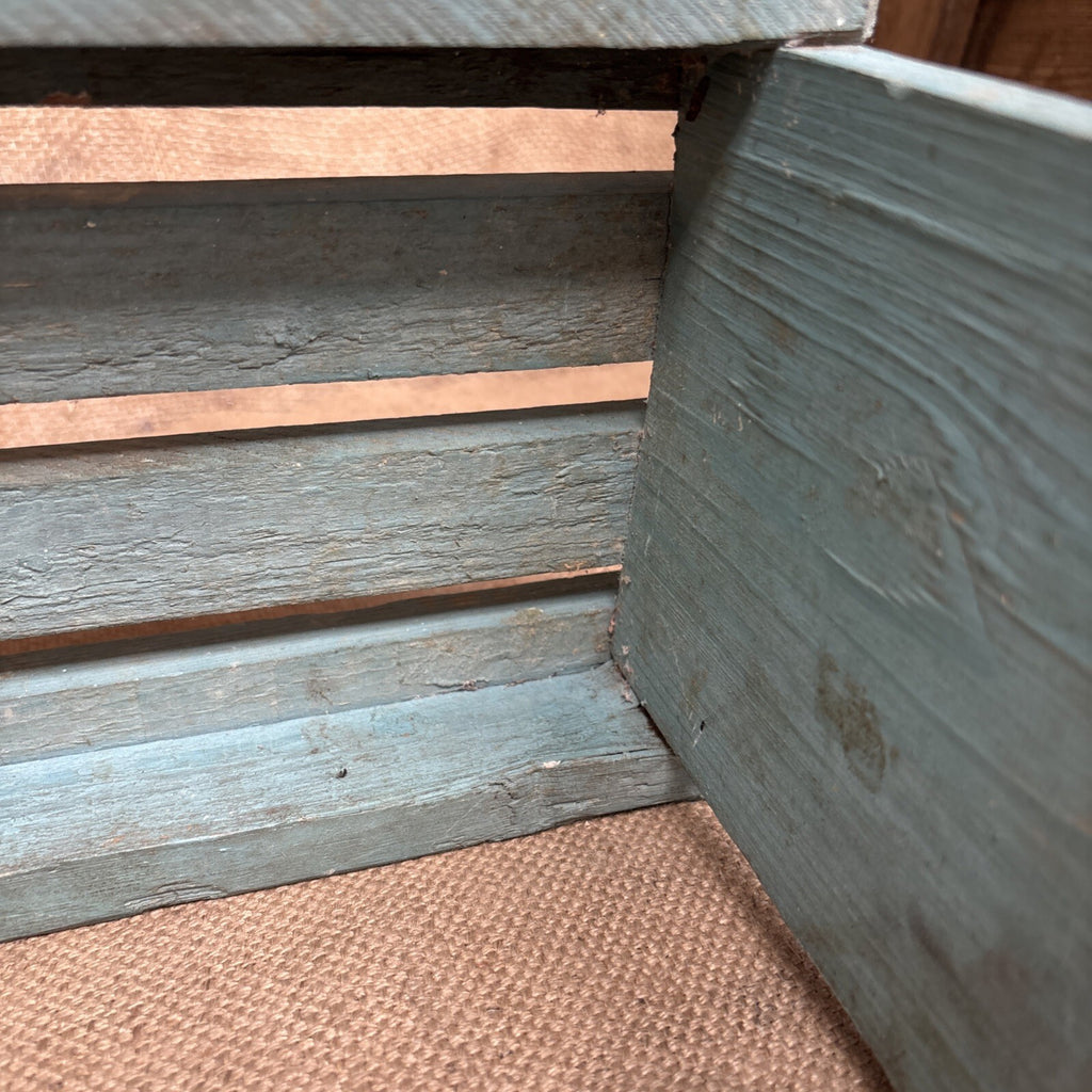 Vintage Stool - Rustic Blue Paint - Farmhouse - Cottage