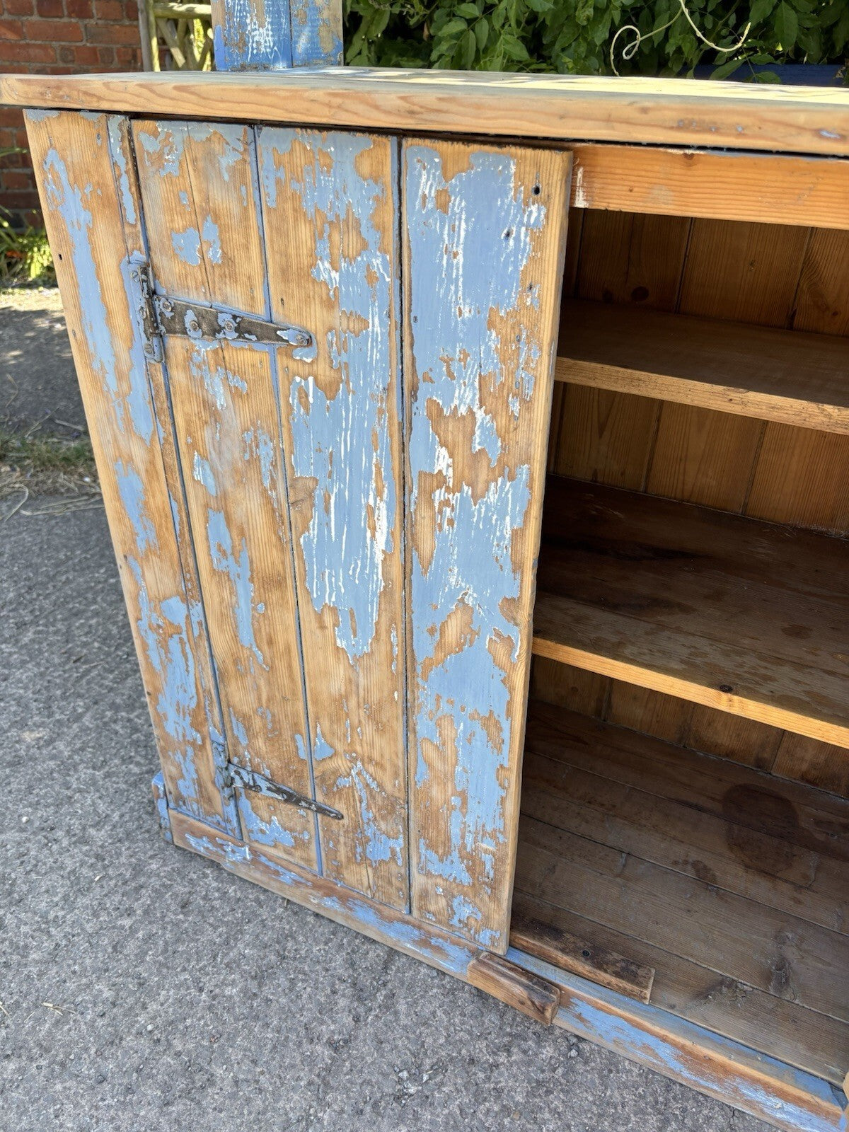 Antique Worn Painted Pine Dresser - French - Farmhouse - Cottage