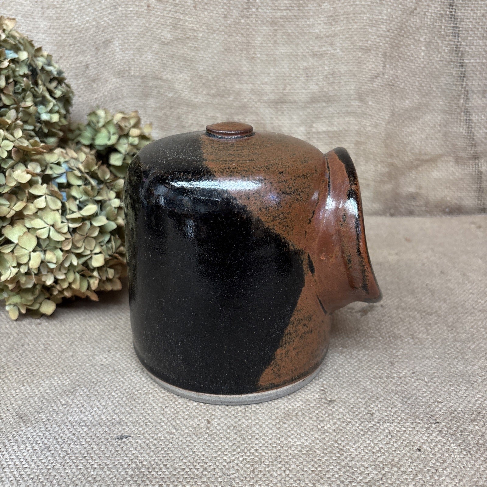 Studio Pottery Salt Pig - Cottage - Farmhouse - Signed