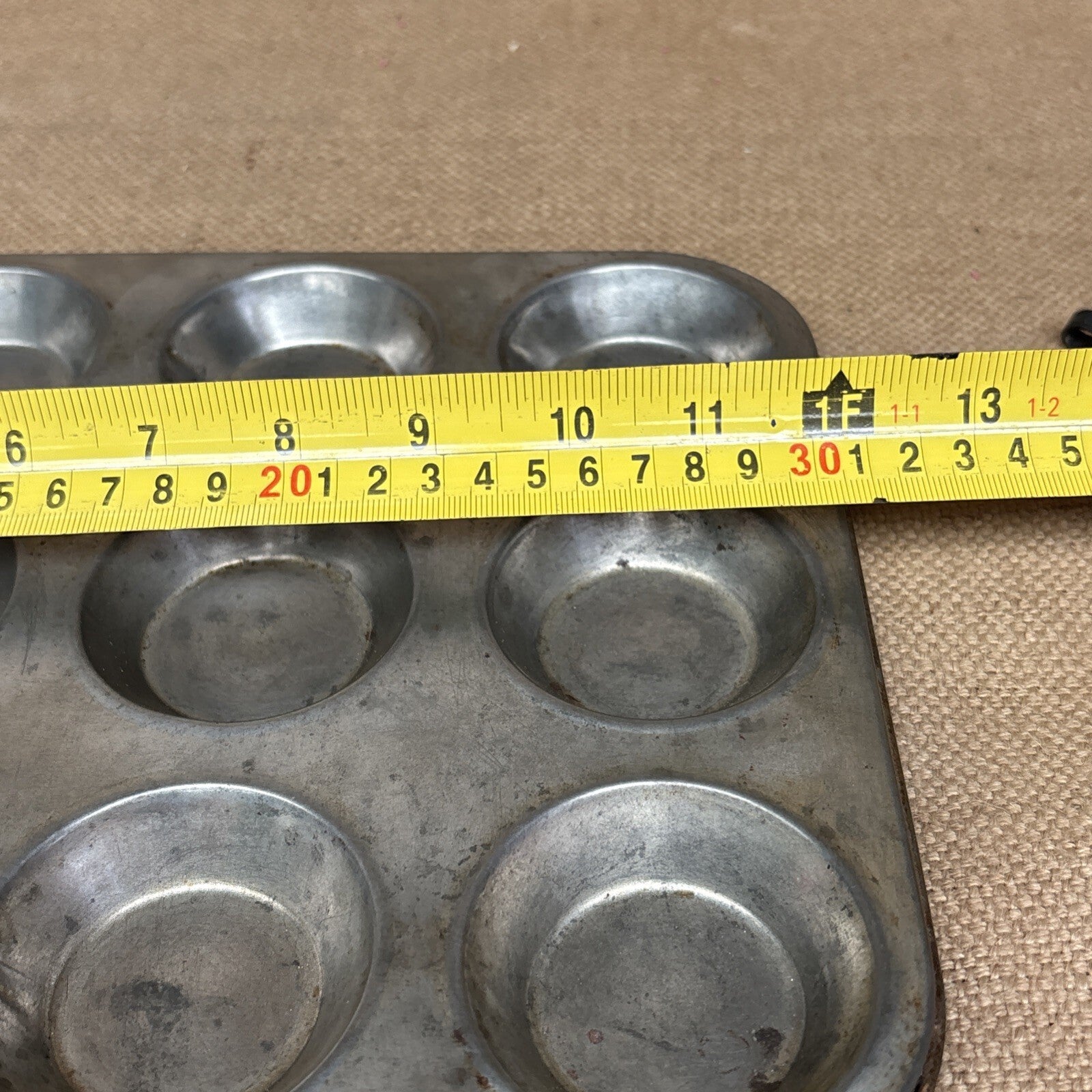 Vintage Metal Baking Tin - Kitchenalia - Tart - Muffin - Kitchenalia