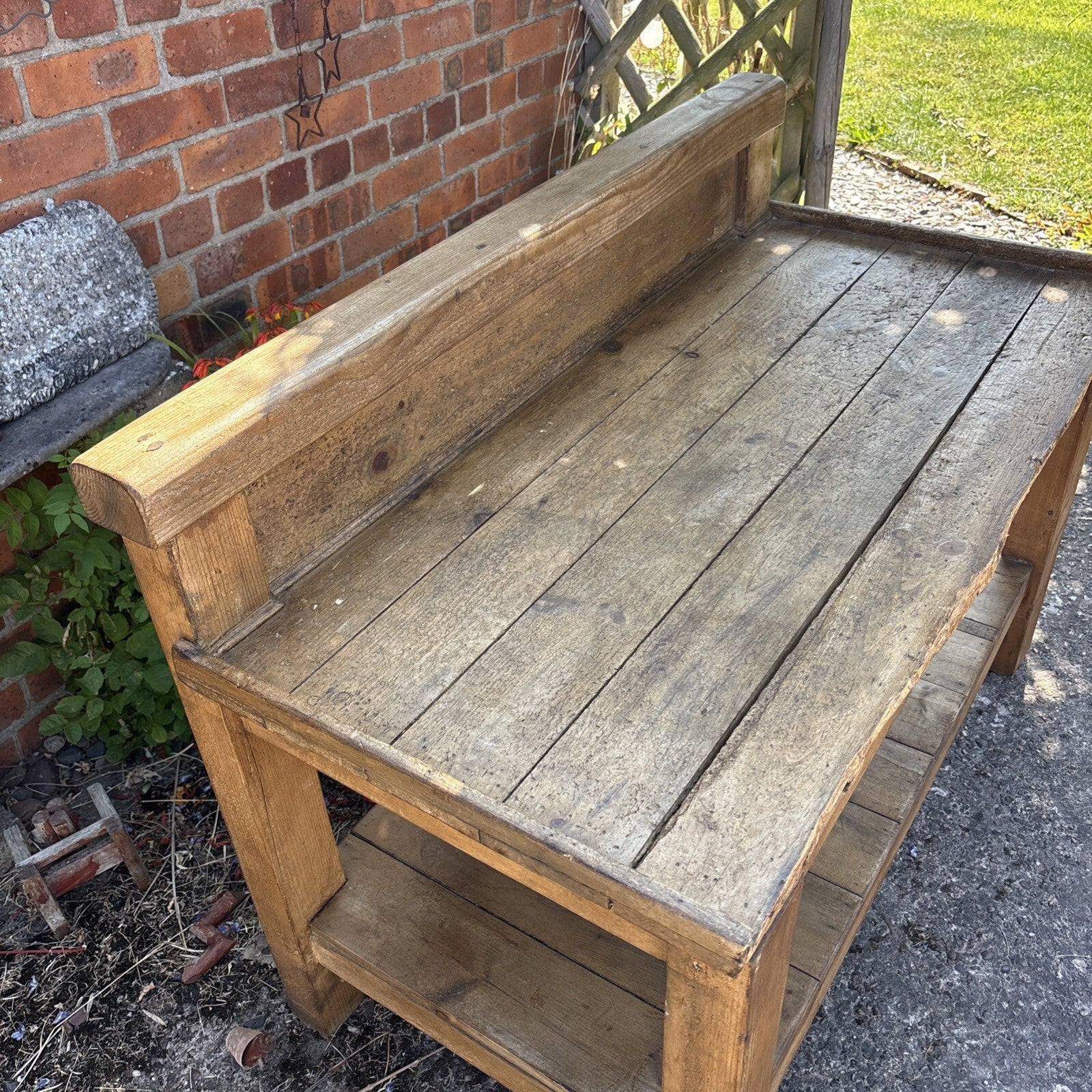 Vintage Rustic Potting Table / Prep Table - Farmhouse Cottage