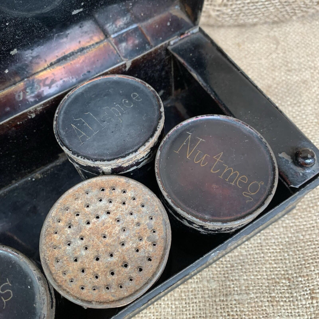 Antique Toleware Spice Box - Kitchenalia - Farmhouse - Cottage - Victorian