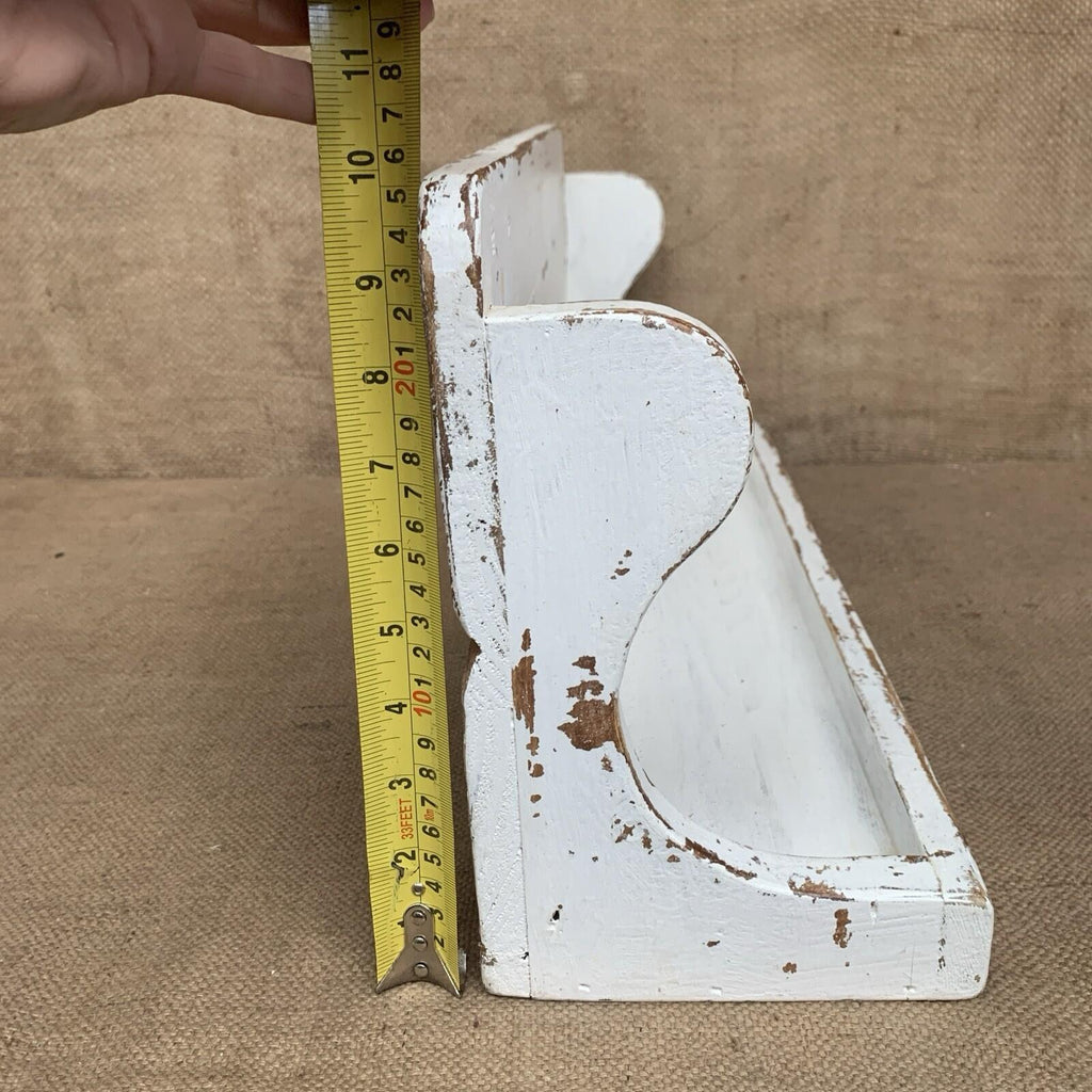 Rustic Pine Shelf - Worn White Paint - Free Standing Or Wall hanging