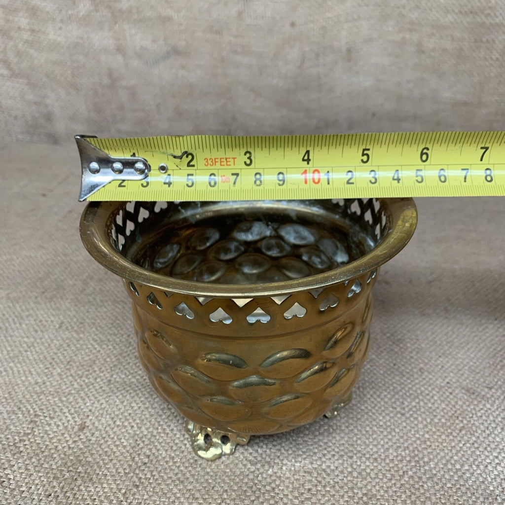 Vintage Ornate Brass Planter Pot Plant Holder Charming Country Farm House