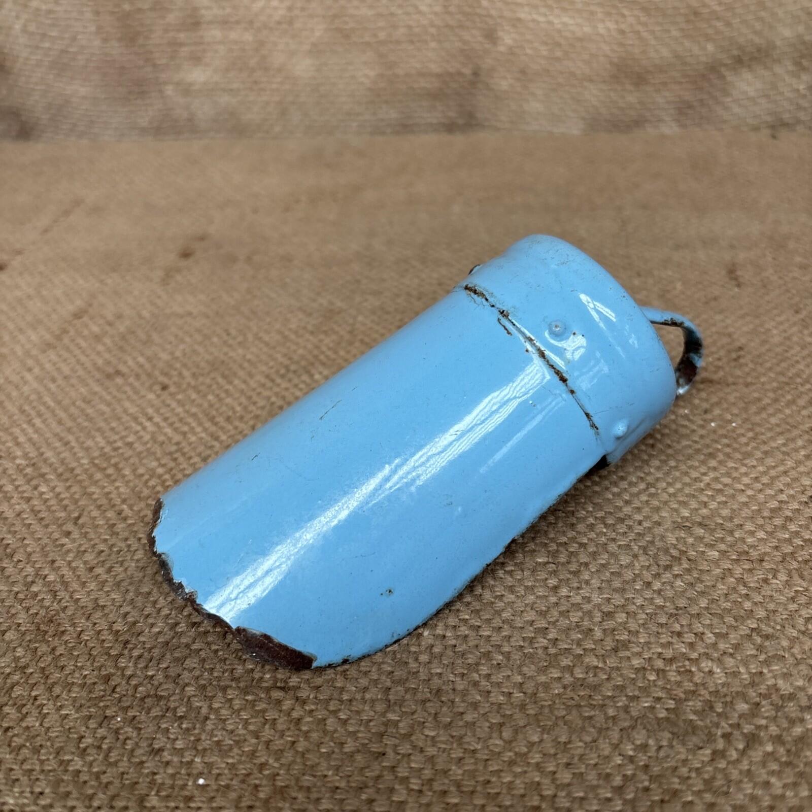 Vintage Small Enamel Scoop - Blue - Antique Kitchenalia - Cottage - Farmhouse