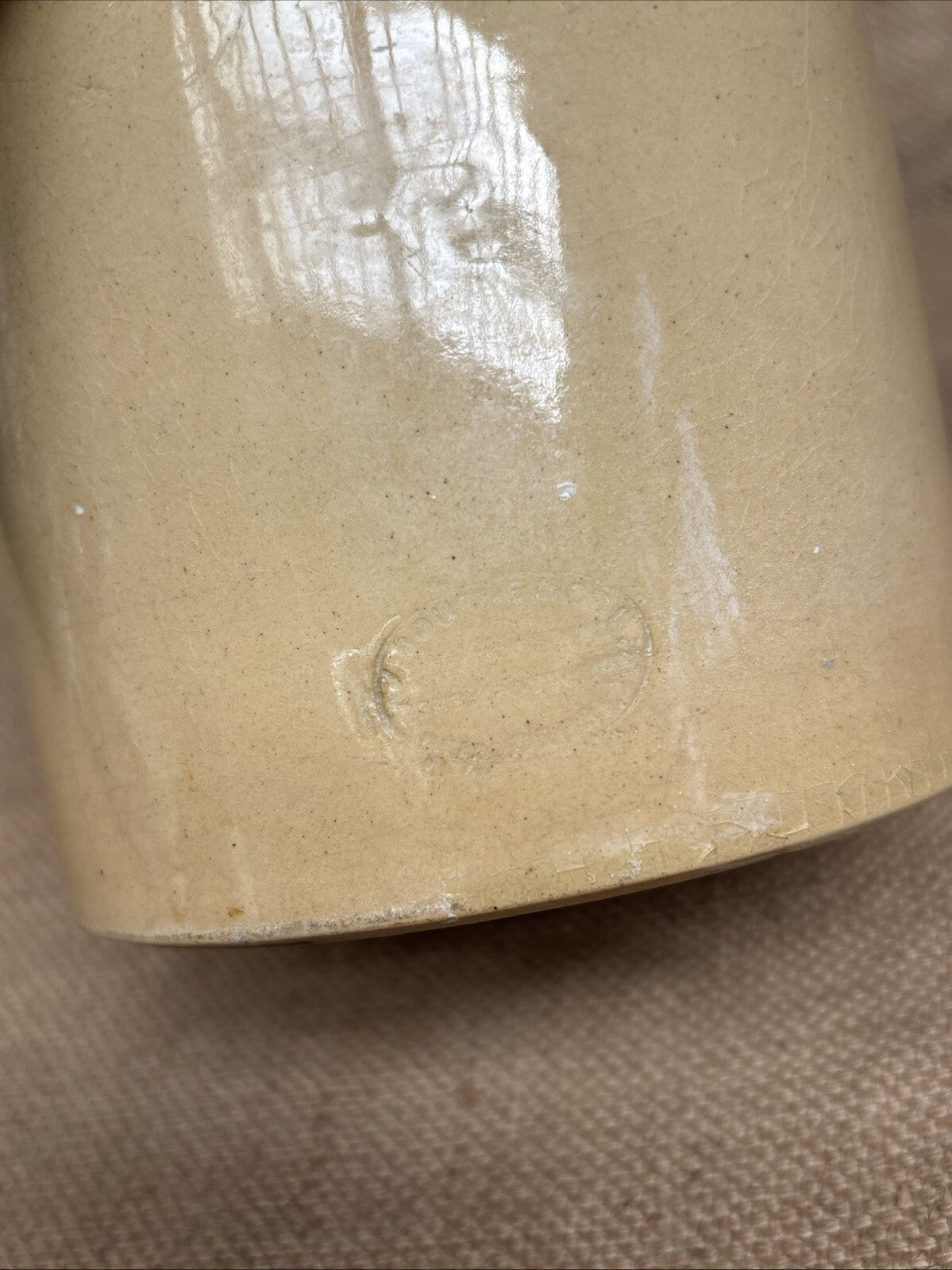 Antique Stoneware Raisins Storage Pot - No Lid - Kitchenalia - Bourne Denby