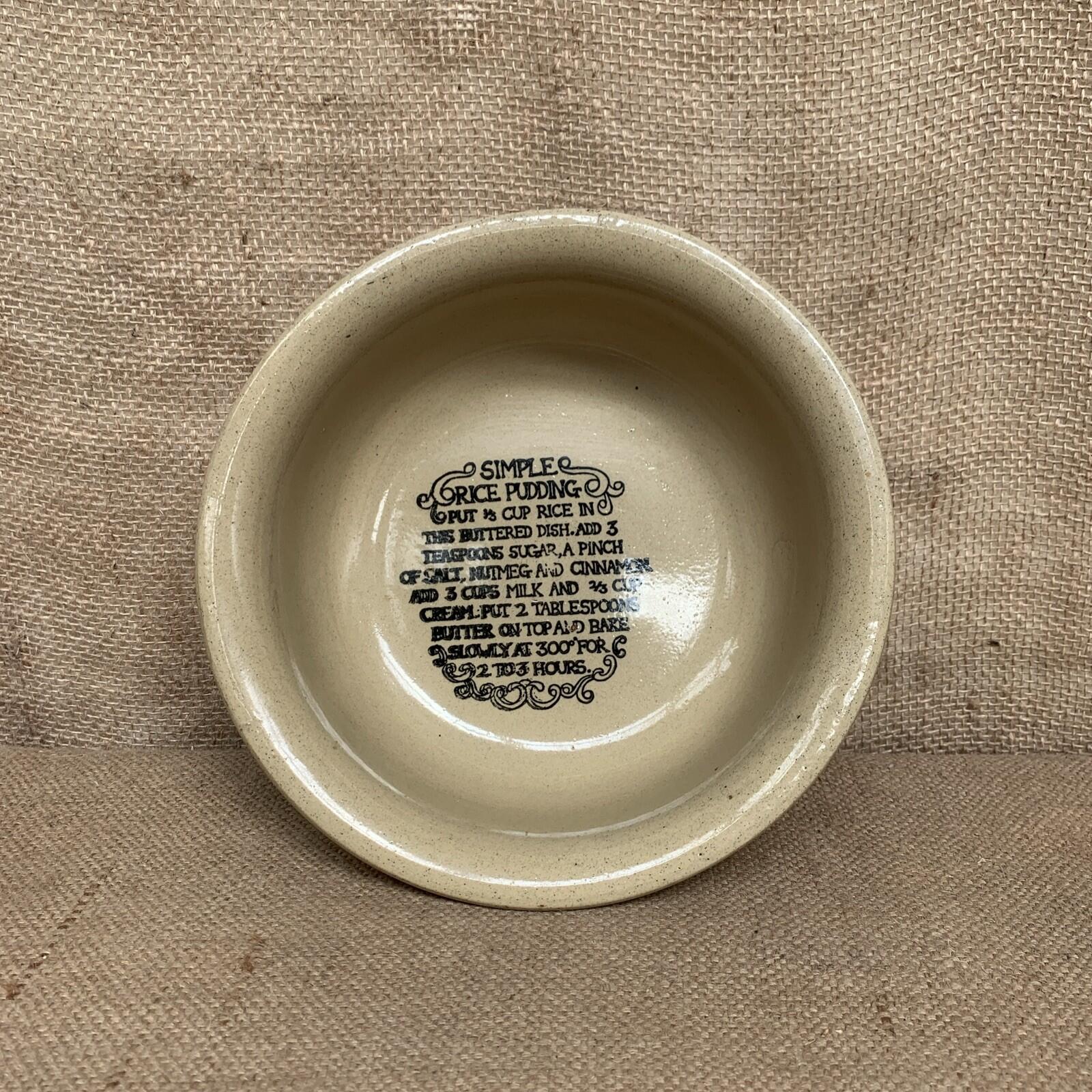 Vintage Rice Pudding Stoneware Dish - Moira - Farmhouse- Cottage