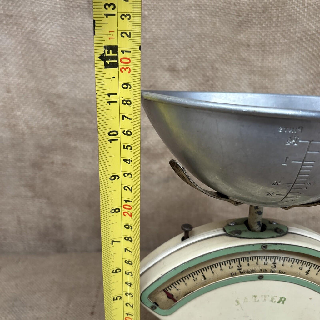 Vintage Salter Cookery Scale - Cream & Green - Kitchenalia - Farmhouse