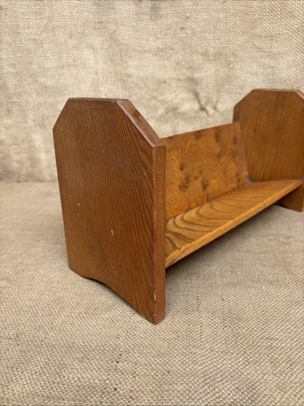 Vintage Book Trough / Shelf / Rack / Rest / Elm - Farmhouse Cottage