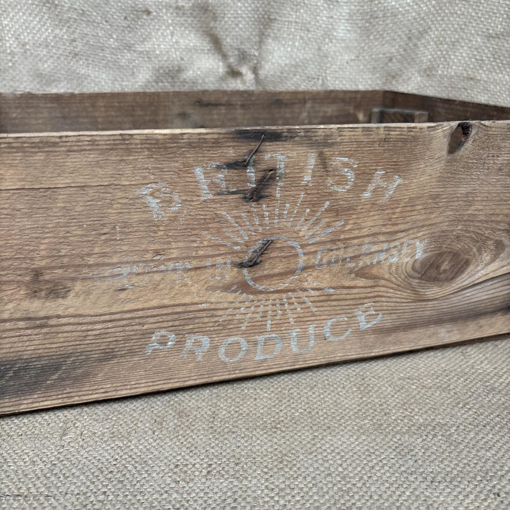 Vintage Wooden Produce Box - Guernsey - Farmhouse - Cottage - Garden - Rustic