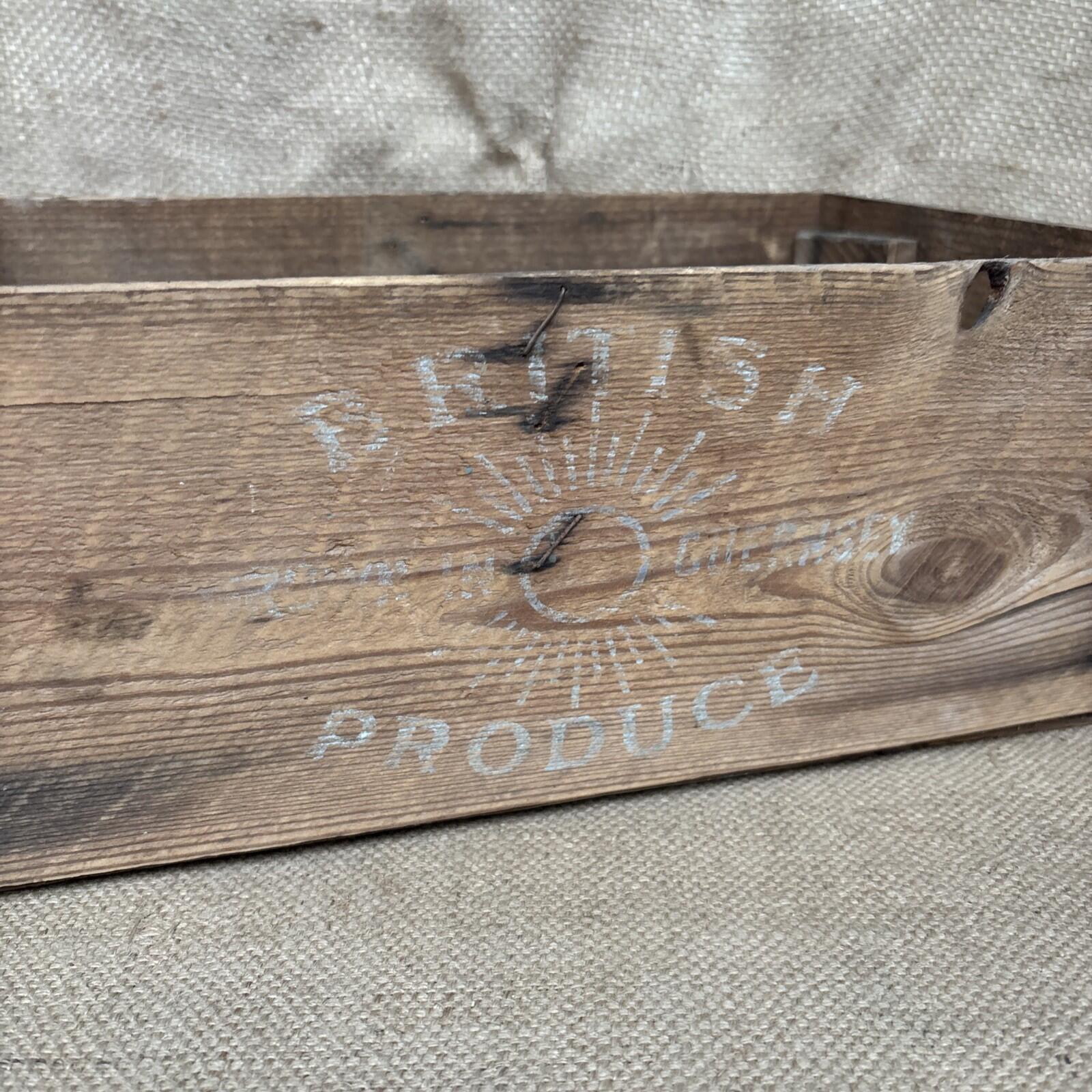 Vintage Wooden Produce Box - Guernsey - Farmhouse - Cottage - Garden - Rustic