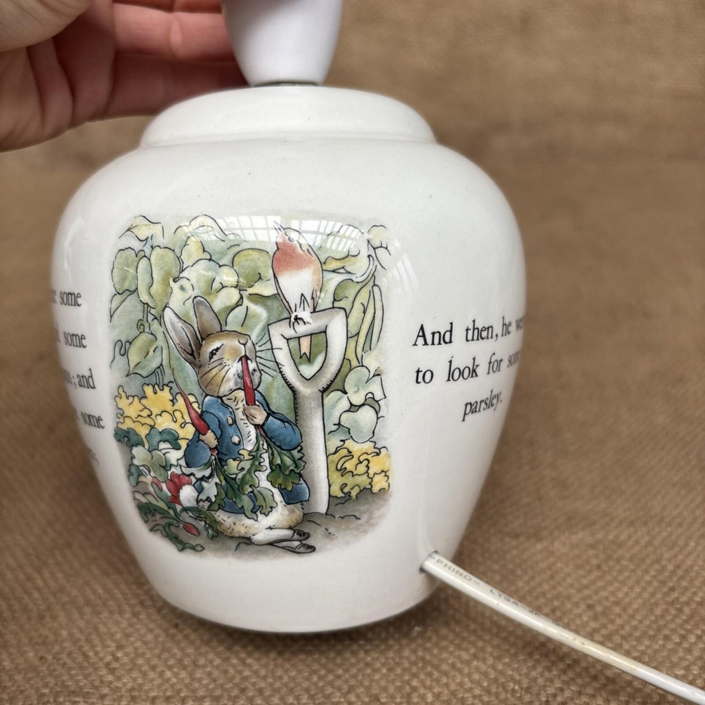 Vintage Wedgwood Beatrix Potter Peter Rabbit Lamp Base / Table Lamp - Working