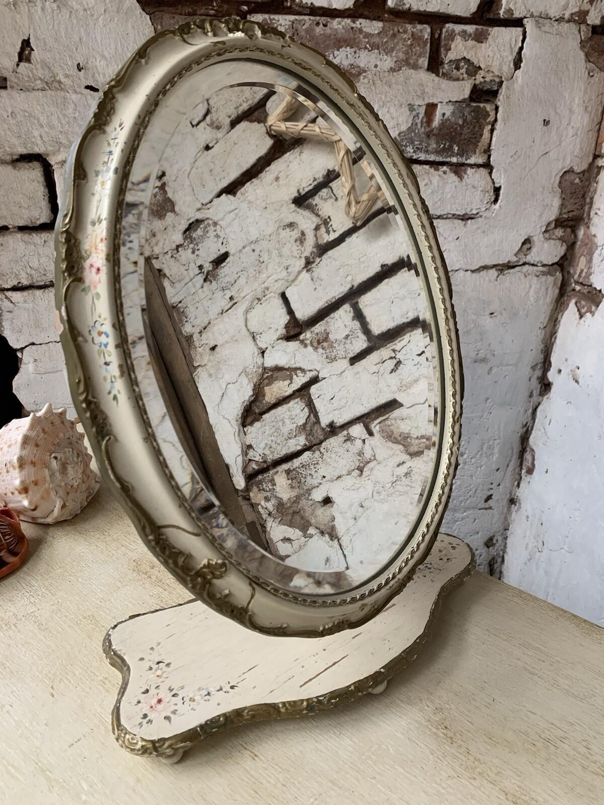 Vintage Mirror - Floral- Free Standing - Dressing Table - Cottage