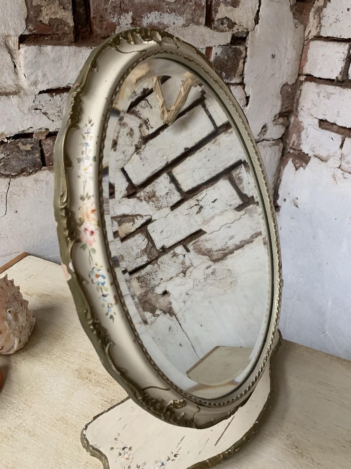 Vintage Mirror - Floral- Free Standing - Dressing Table - Cottage