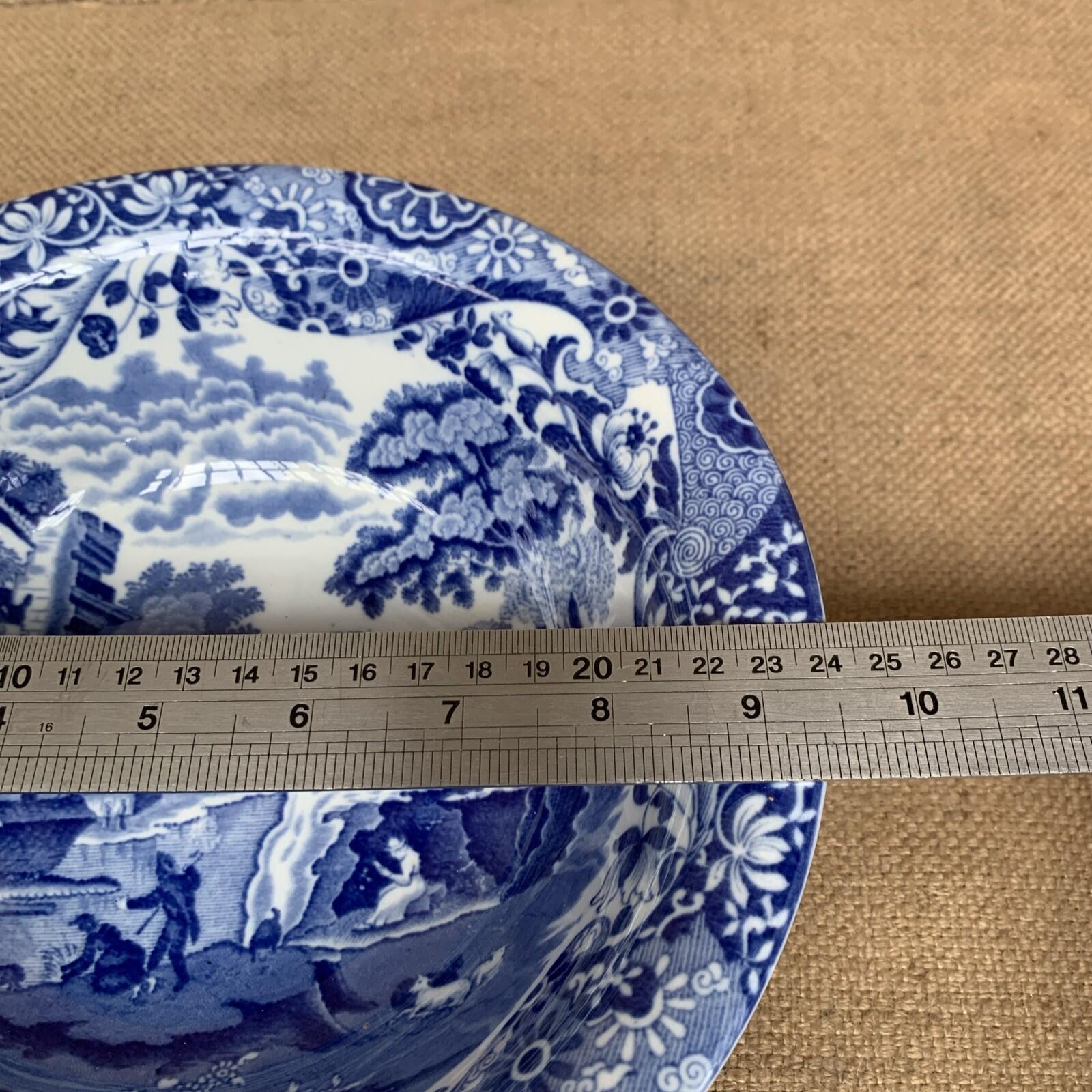 Spode Italian Large Blue And White Bowl - Farmhouse Cottage Fruit Bowl