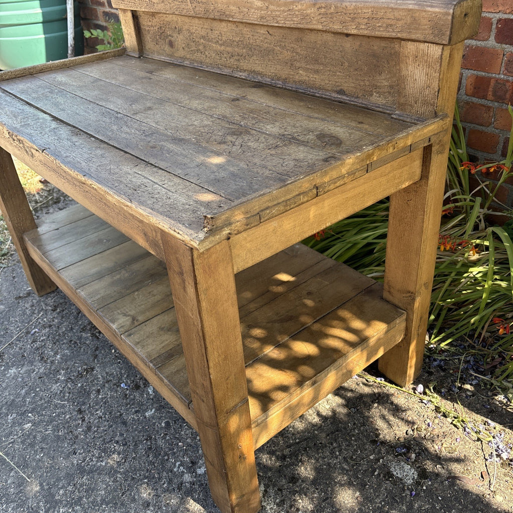 Vintage Rustic Potting Table / Prep Table - Farmhouse Cottage