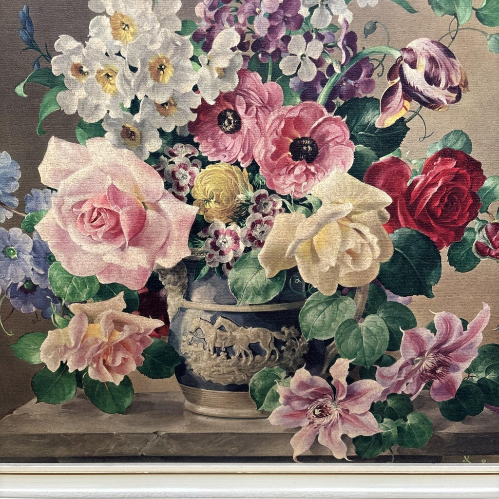 Vintage Floral Framed Print - Sporting Jug By H Clayton