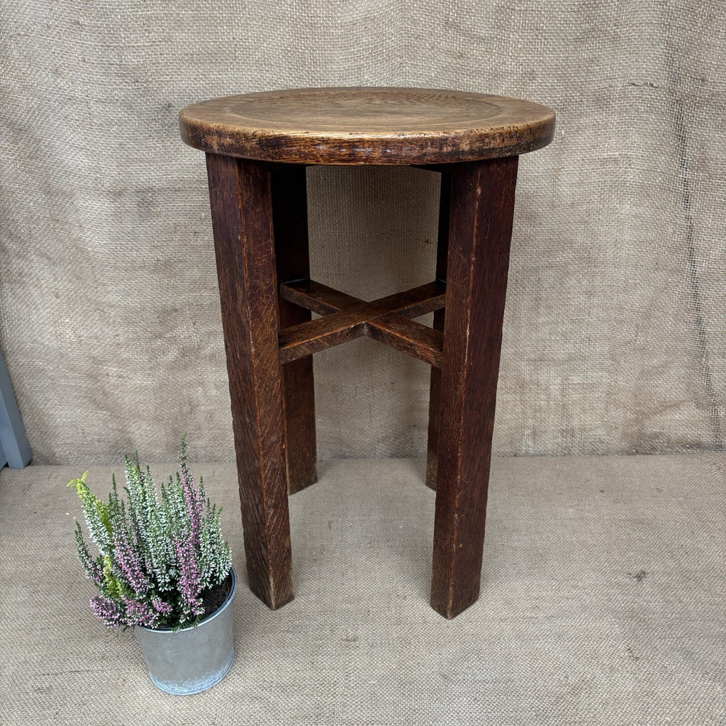 Antique Oak Small Table / Plant Stand / Cottage / Farmhouse
