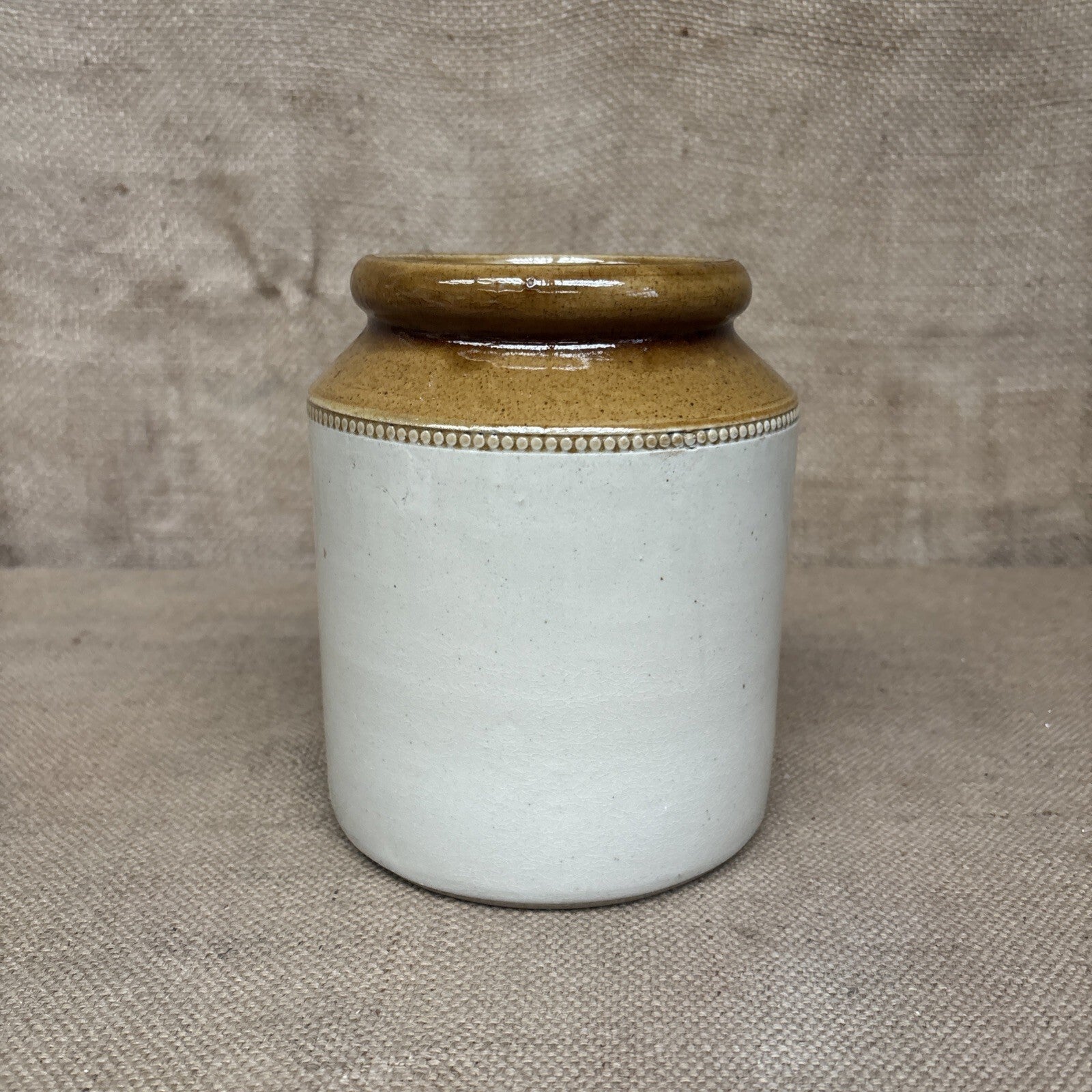 Vintage Stoneware Jar / Utensil Holder / Pickling Jar Farmhouse Kitchen