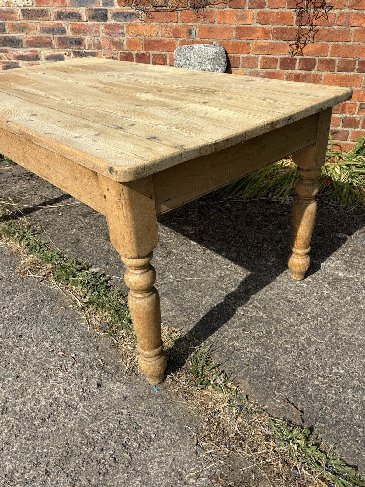 Vintage Pine Kitchen Table - Farmhouse Kitchen - Sits 8 - Cottage