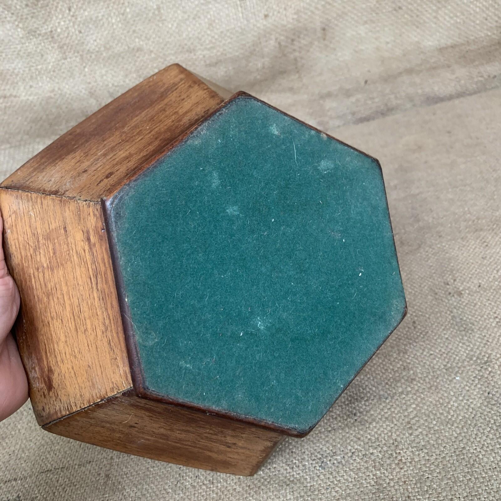 Vintage Hexagon Wooden Bowl - Farmhouse - Cottage