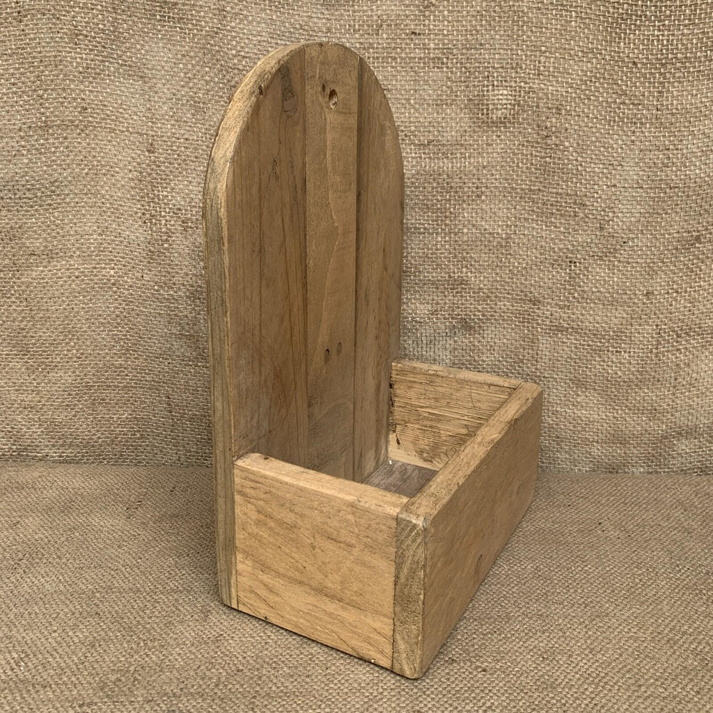 Rustic Wall Box - Worn Waxed Pine - Farmhouse - Cottage