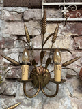 A Pair of Vintage Wheat Ear Design Wall Lights, Esconces