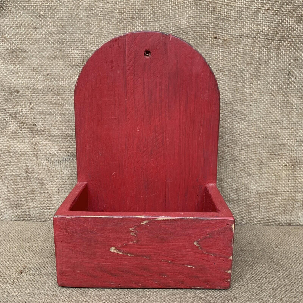 Rustic Wall Box - Worn Red Painted Pine - Farmhouse - Cottage