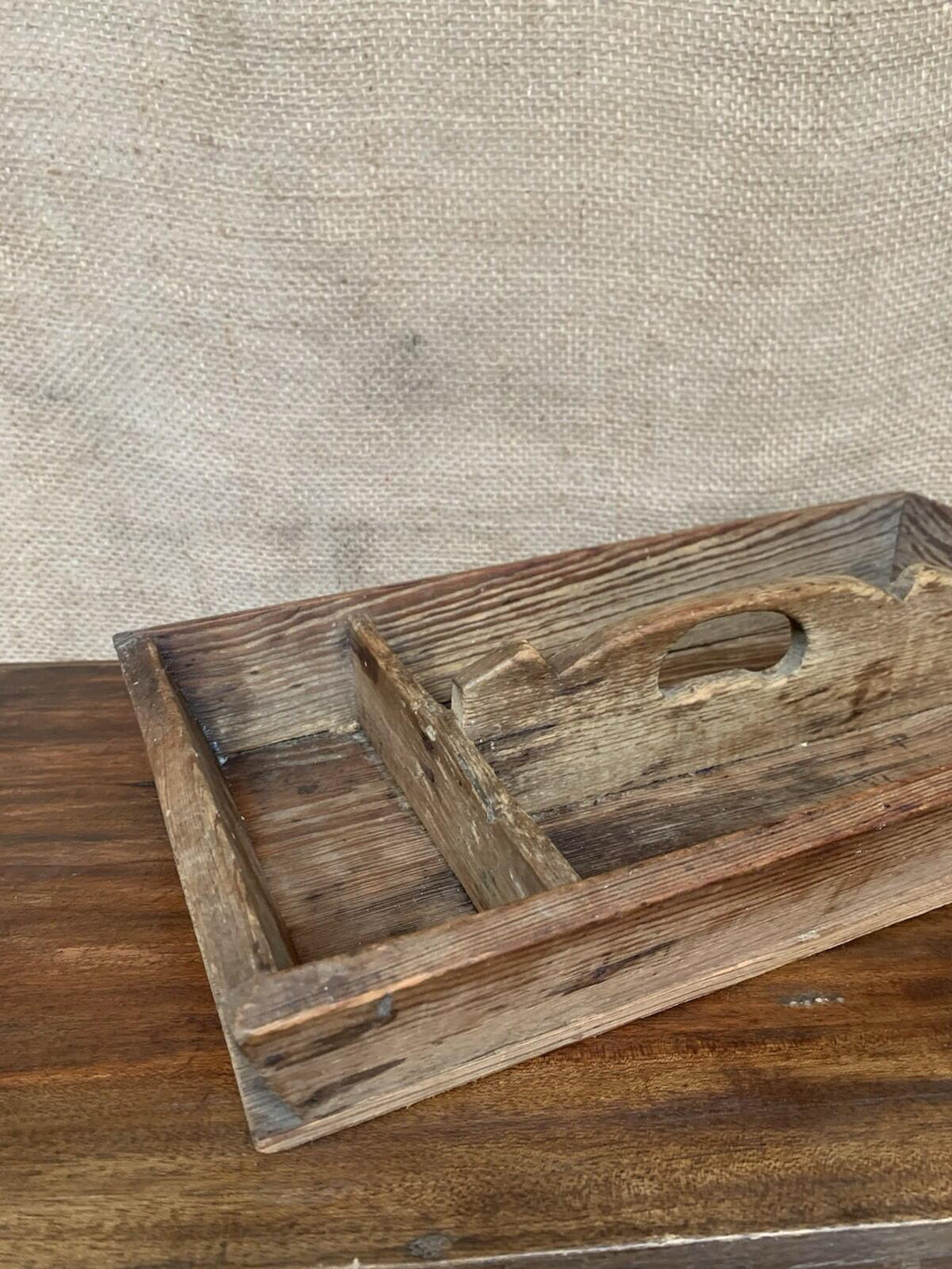 Vintage Pine Cutlery / Knife box / Butlers Tray - Kitchenalia - Farmhouse - Caddy