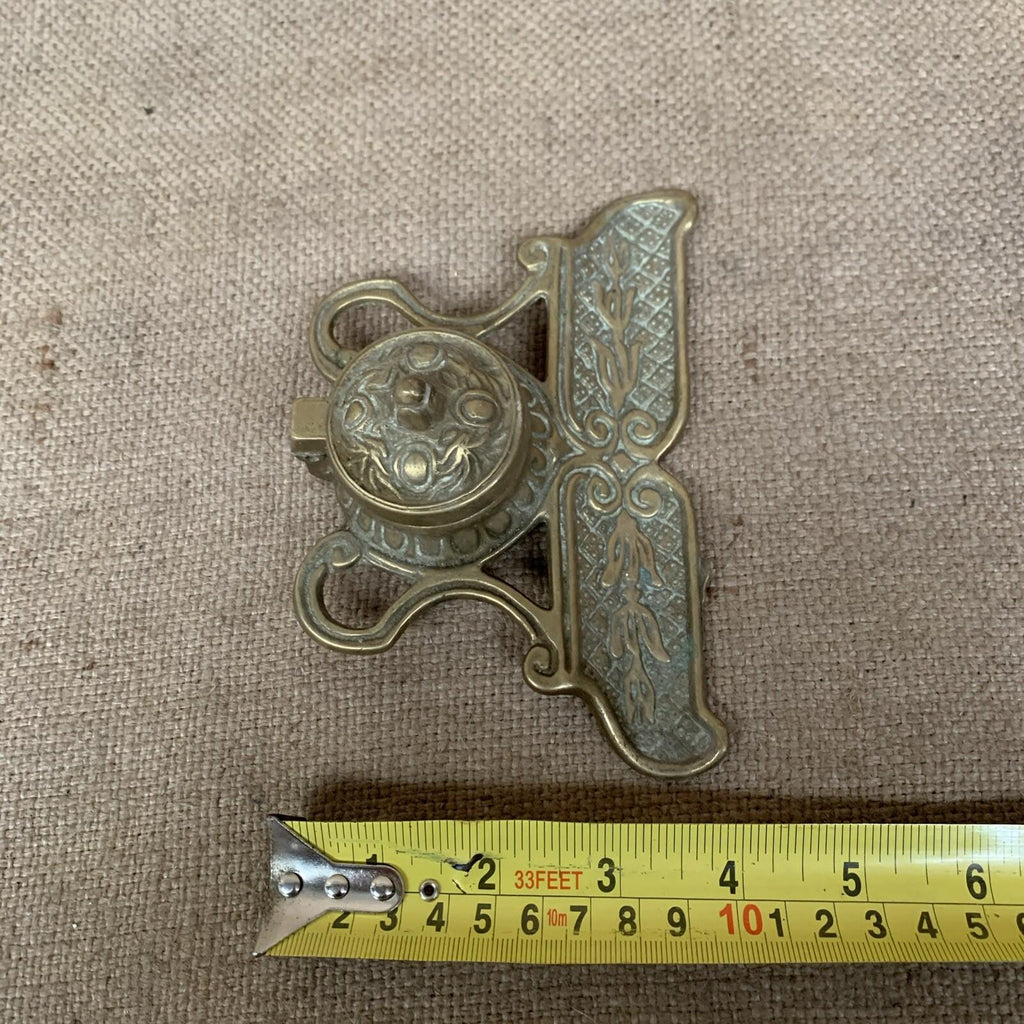 Art Nouveau Cast Brass Inkwell Pen Tray Vintage