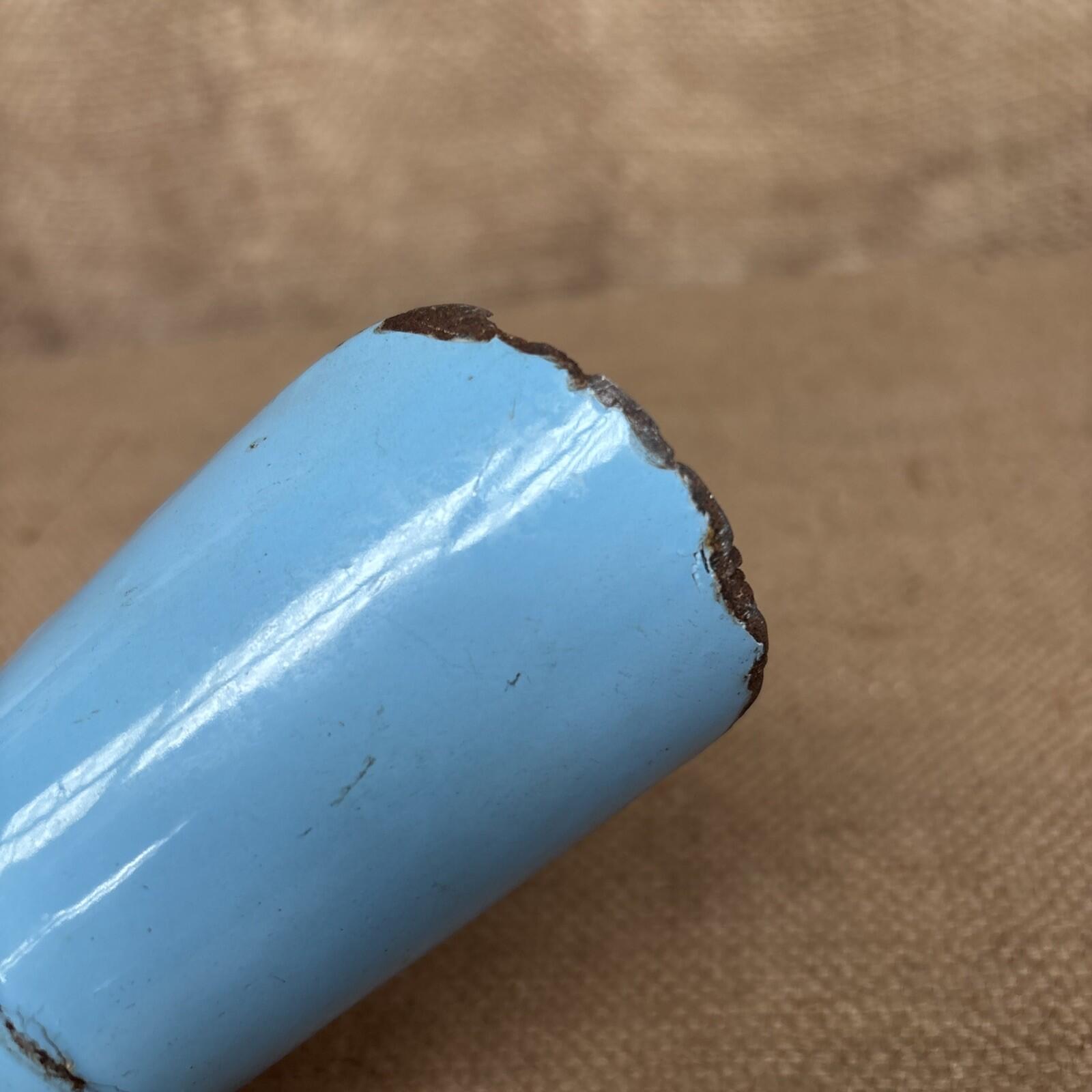 Vintage Small Enamel Scoop - Blue - Antique Kitchenalia - Cottage - Farmhouse