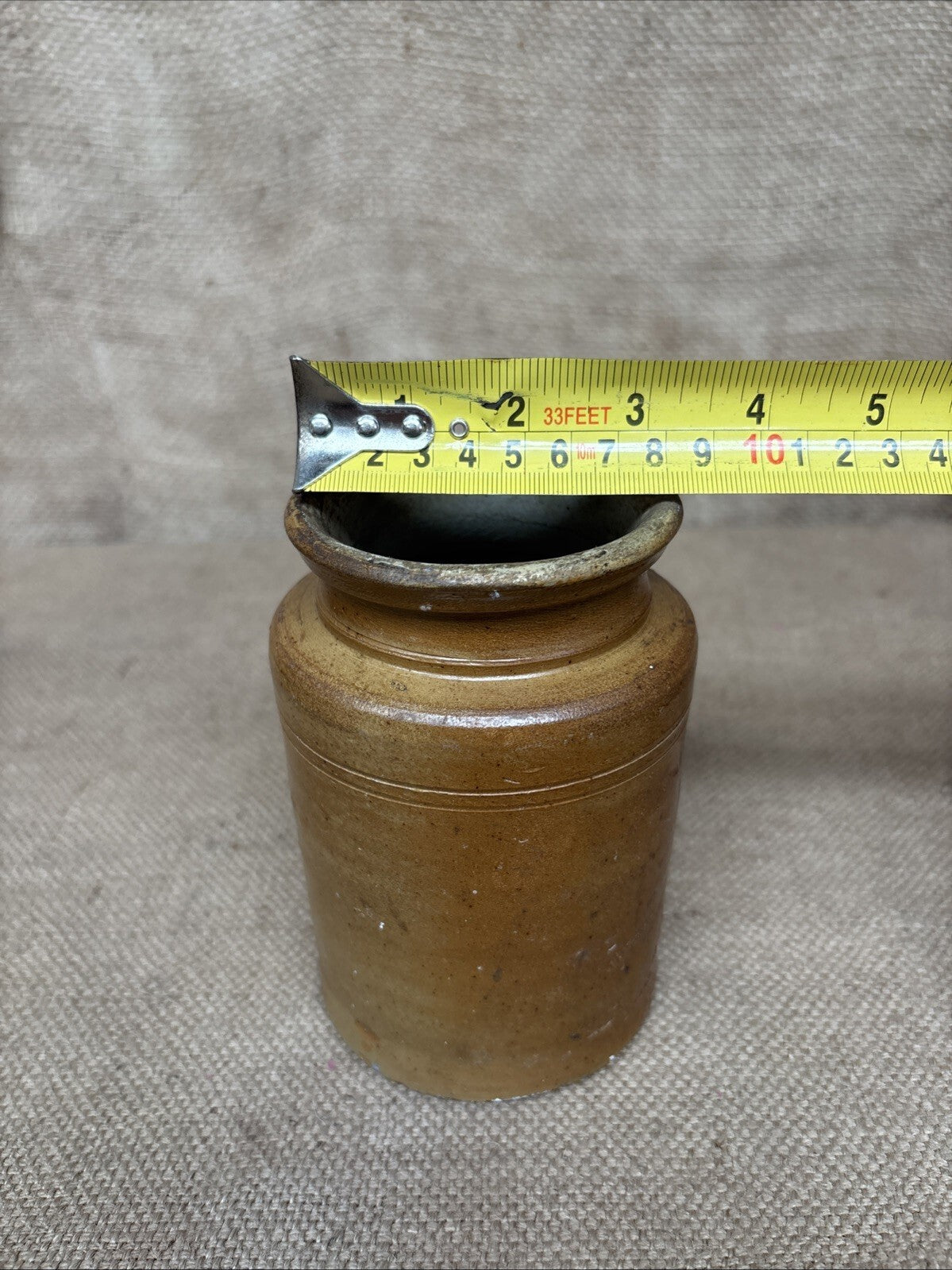 Vintage Stoneware Jar / Utensil Holder / Pickling Jar Farmhouse Kitchen