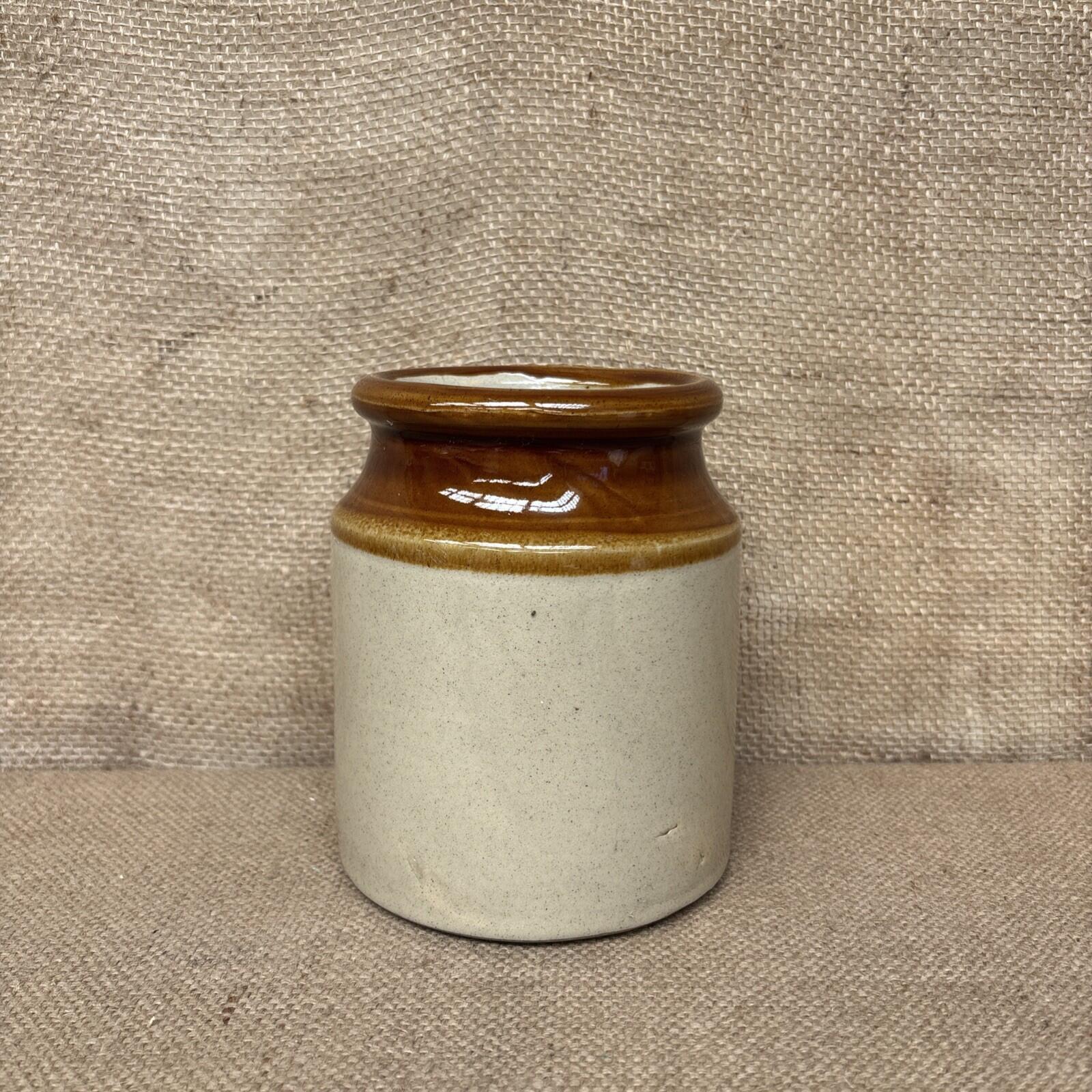 Vintage Stoneware Jar / Utensil Holder / Pickling Jar Farmhouse Kitchen