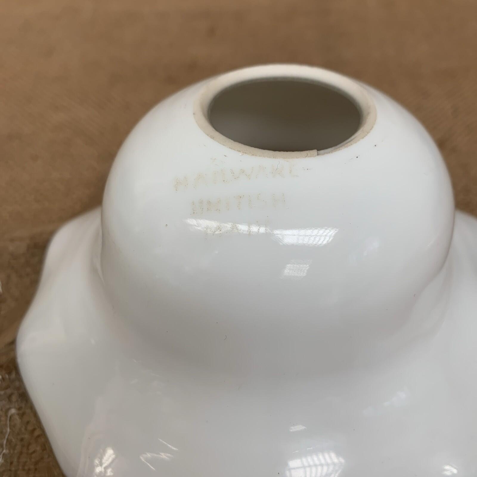 Vintage Milk Glass Ruffled Edge Crimped Lamp Light Shade Ruffle Scallop