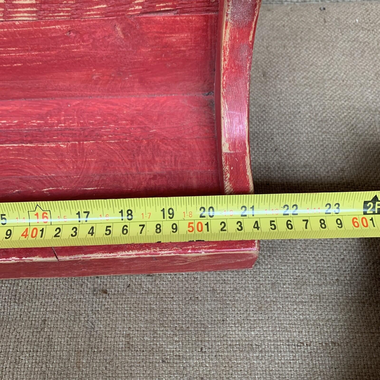 Rustic Pine Shelf - Painted Red - Free Standing Or Wall hanging