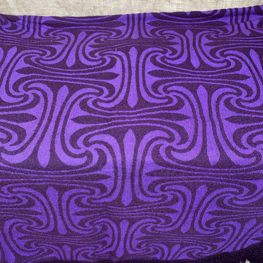 Vintage Retro Tapestry Bedspread Throw 1970s Purple St Michael  122cm X 250cm