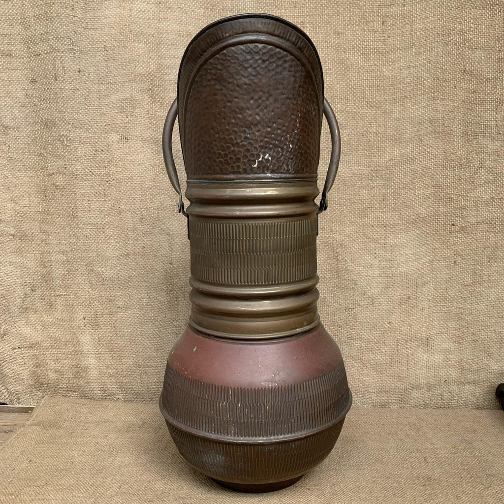 Vintage Brass And Copper Coal Scuttle - Farmhouse - Cottage - Rustic