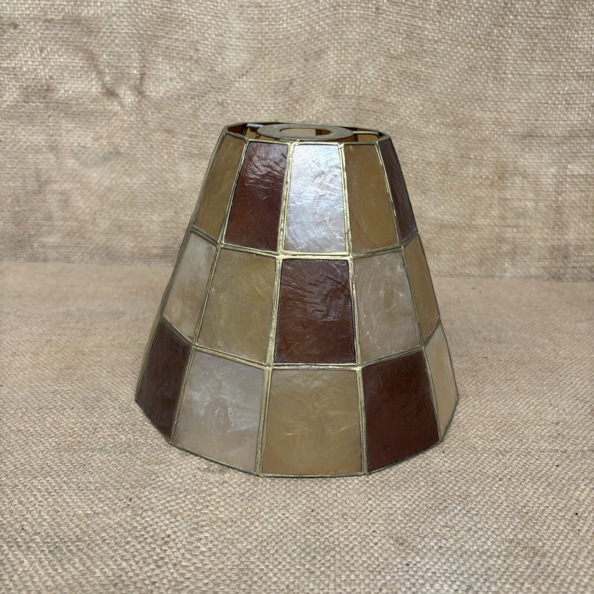 Vintage Capiz Shell & Brass Lamp Shade - Great Condition