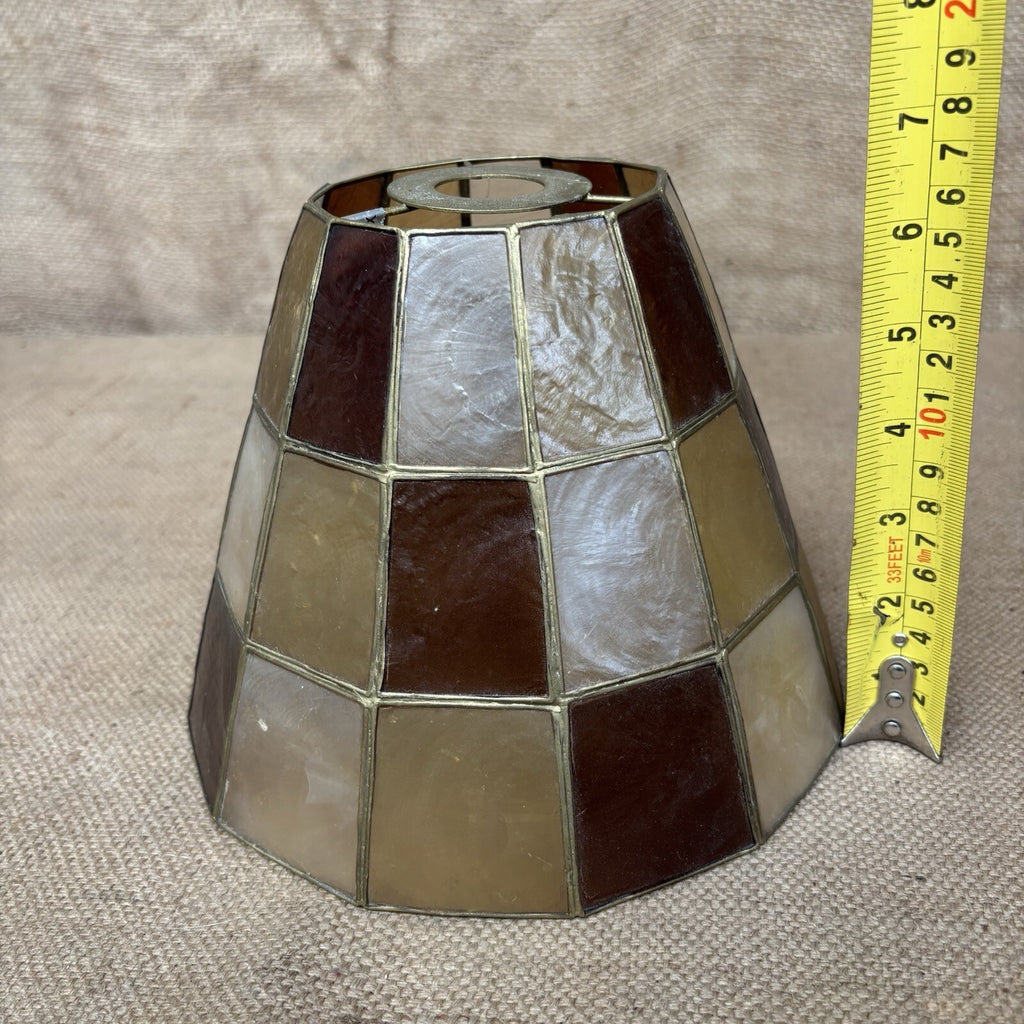Vintage Capiz Shell & Brass Lamp Shade - Great Condition