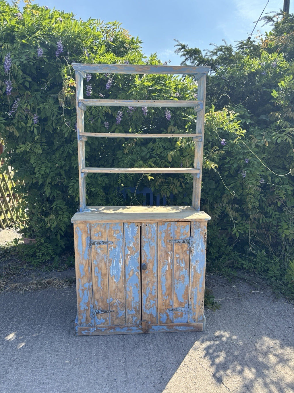 Antique Worn Painted Pine Dresser - French - Farmhouse - Cottage