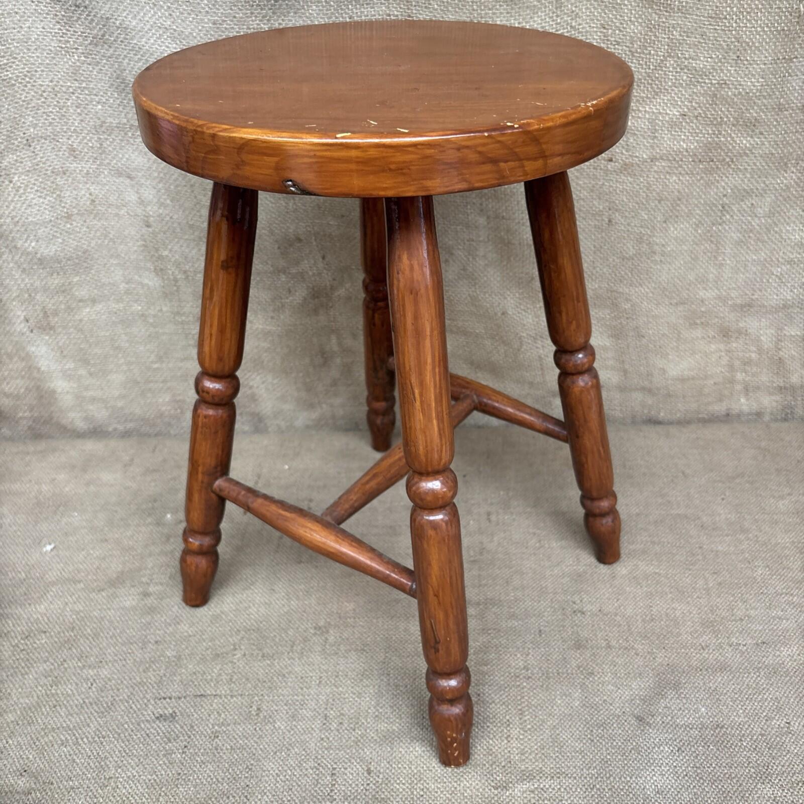 Vintage Wooden Stool - Farmhouse - Cottage - Plant Stand