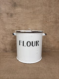 Vintage Enamel Flour Bin / Storage / Farmhouse / Cottage Kitchen / Wartime